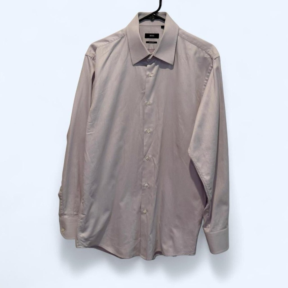 Hugo Boss Men's Long-Sleeve Dress Shirt - lilac light purple Large